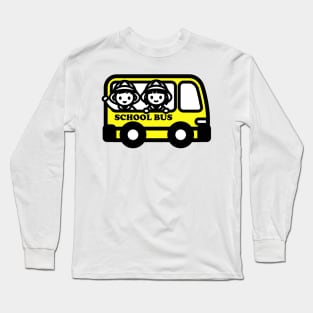 Kids Yellow Schoolbus Icon Long Sleeve T-Shirt